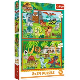 Trefl: Puzzle 2x24el. - Małe Dinozaury, Universal Jurassic World