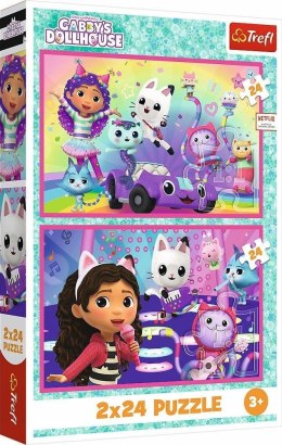 Trefl: Puzzle 2x24el. - Zabawy z Gabi, Koci domek Gabi