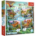 Trefl: Puzzle 4w1 - Wyjątkowe dinozaury