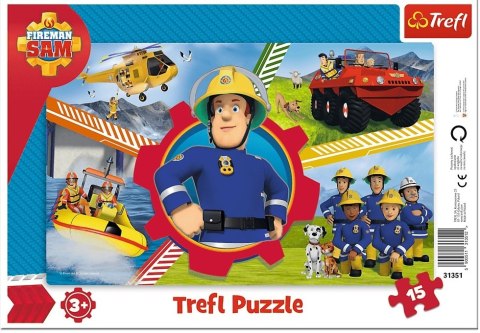 Trefl | Puzzle ramkowe 15el. | Dzień strażaka Sama