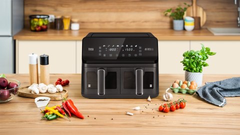 Frytkownica beztłuszczowa TEESA AIR FRYER DUAL POT XXL 8L 2700W
