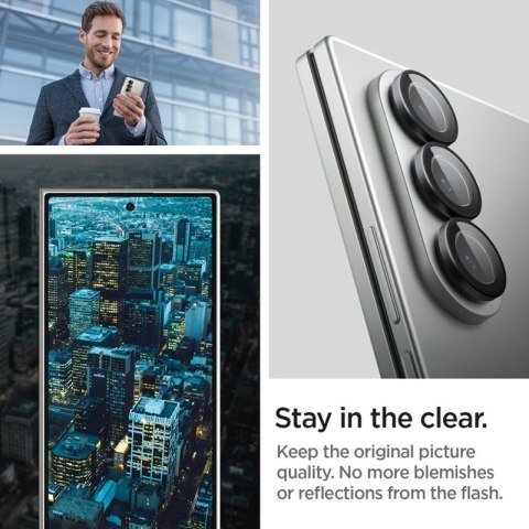 Spigen Optik Pro HD GLAS.TR EZ Fit Camera Protector 2-Pack - Szkło ochronne na obiektyw do Samsung Galaxy Z Fold 7 (2 szt)(Czarn