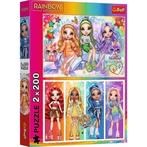 Trefl: Puzzle 2x200el. - Tęczowe lalki Rainbow High
