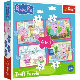 Trefl: Puzzle 4w1 - Peppa uwielbia przygody
