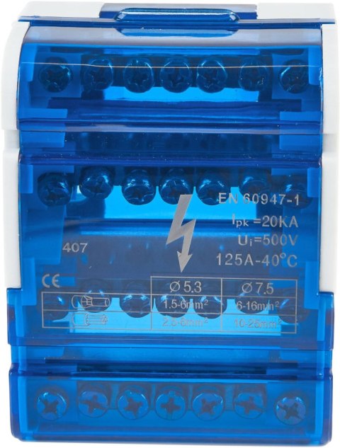 Blok rozdzielczy 4 pola 7 otworów VCX BLK 47