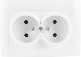 Gniazdo podwójne z uziemieniem VCX WESA LC 16 Biały