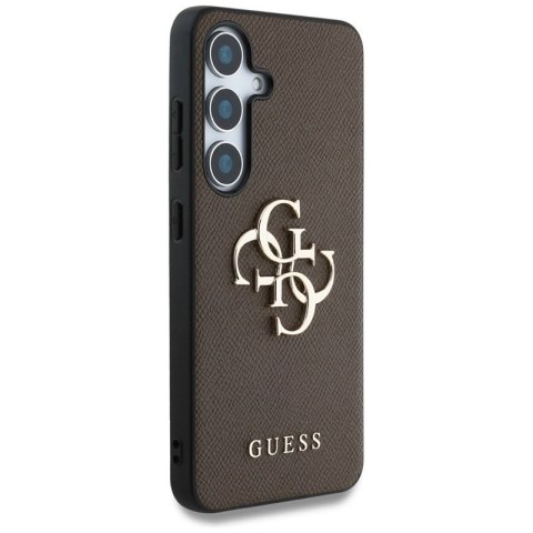 Guess Grained Big 4G Logo Small Classic Logo - Etui do Samsung Galaxy S25+ (brązowy)