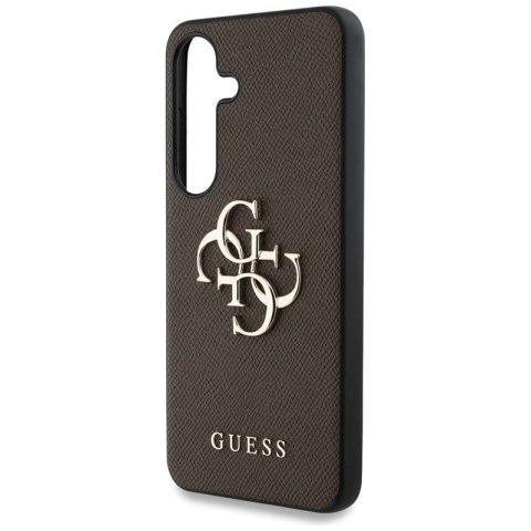 Guess Grained Big 4G Logo Small Classic Logo - Etui do Samsung Galaxy S25+ (brązowy)