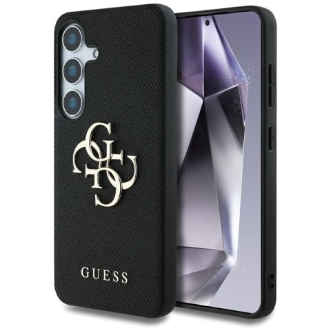 Guess Grained Big 4G Logo Small Classic Logo - Etui do Samsung Galaxy S25 (czarny)