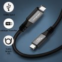 Qoltec Kabel USB4 Ultra-Fast | USB-C PD 240W | Thunderbolt 3/4 | 4K | 40Gb/s | 1m | Czarny