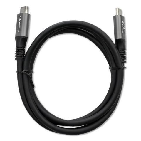 Qoltec Kabel USB4 Ultra-Fast | USB-C PD 240W | Thunderbolt 3/4 | 4K | 40Gb/s | 1m | Czarny