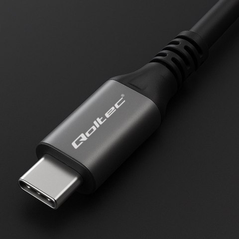 Qoltec Kabel USB4 Ultra-Fast | USB-C PD 240W | Thunderbolt 3/4 | 4K | 40Gb/s | 1m | Czarny