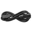 Qoltec Kabel przedłużający zasilający IEC C13/C14 | 3x1.0mm² | 1.8m