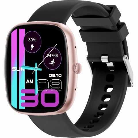 Smartwatch Damski GRAVITY GT18-1 Różowy Pasek Silikonowy + Czarny Pasek