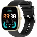 Smartwatch Damski GRAVITY GT18-7 Beżowy Pasek Silikonowy + Czarny Pasek