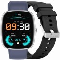 Smartwatch Męski GRAVITY GT18-6 Czarny Pasek Silikonowy + Granatowy Pasek
