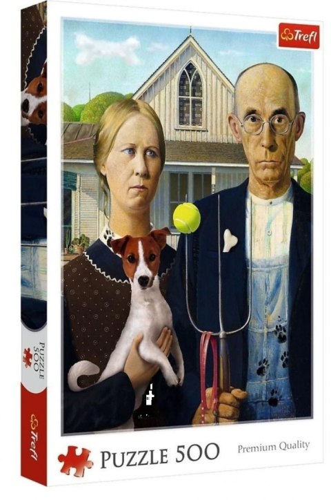 Trefl: Puzzle 500el. - American Gothic: Psia Edycja