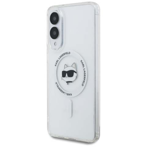 Karl Lagerfeld Button Choupette Head Printed Logo MagSafe - Etui Samsung Galaxy S25 Edge (biały)