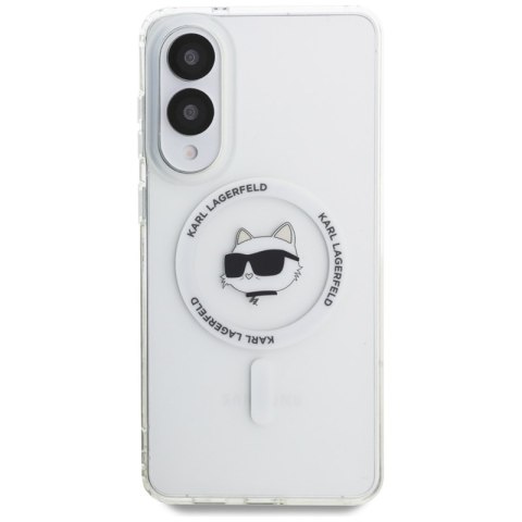 Karl Lagerfeld Button Choupette Head Printed Logo MagSafe - Etui Samsung Galaxy S25 Edge (biały)