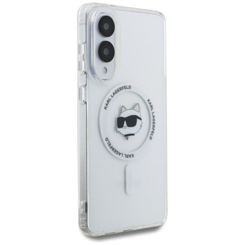 Karl Lagerfeld Button Choupette Head Printed Logo MagSafe - Etui Samsung Galaxy S25 Edge (biały)