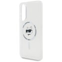 Karl Lagerfeld Button Choupette Head Printed Logo MagSafe - Etui Samsung Galaxy S25 Edge (biały)