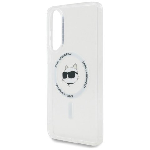 Karl Lagerfeld Button Choupette Head Printed Logo MagSafe - Etui Samsung Galaxy S25 Edge (biały)