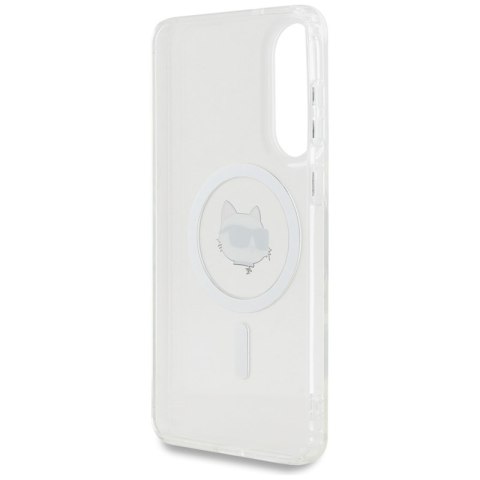 Karl Lagerfeld Button Choupette Head Printed Logo MagSafe - Etui Samsung Galaxy S25 Edge (biały)