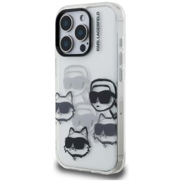 Karl Lagerfeld IML Multi K&C Head Pattern - Etui iPhone 16 Pro (przezroczysty)