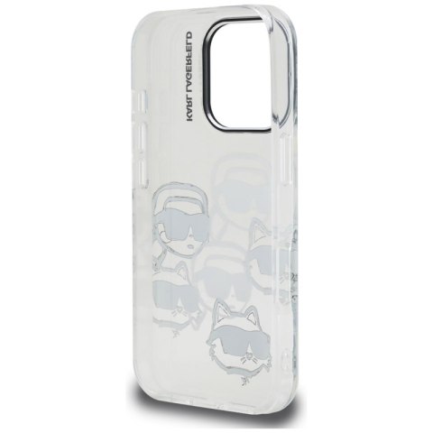 Karl Lagerfeld IML Multi K&C Head Pattern - Etui iPhone 16 Pro (przezroczysty)