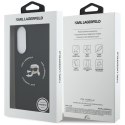 Karl Lagerfeld Silicone Double Heads And Circle MagSafe - Etui Samsung Galaxy S25 Edge (czarny)