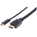 Manhattan 151764 adapter kablowy 2 m USB Type-C HDMI Typu A (Standard) Czarny