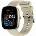 Smartwatch Damski GRAVITY GT18-8 Beżowy Pasek Silikonowy + Biały Pasek