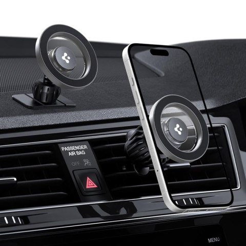 Spigen MFT13 Magnetic Dashboard & Vent Car Mount - Magnetyczny uchwyt samochodowy MagSafe (Srebrny)