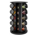 Stojak na przyprawy obrotowy ROTOR BLACK 20 słoiczków + 72 naklejki