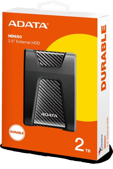 Adata DashDrive Durable HD650 2TB 2.5'' USB3.1 Czarny