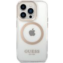 Guess Metal Outline Magsafe - Etui iPhone 15 (przezroczysty / złoty)