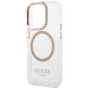 Guess Metal Outline Magsafe - Etui iPhone 15 (przezroczysty / złoty)