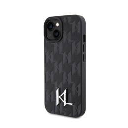 Karl Lagerfeld Leather Monogram Hot Stamp Metal Logo - Etui iPhone 15 (czarny)
