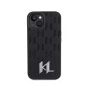 Karl Lagerfeld Leather Monogram Hot Stamp Metal Logo - Etui iPhone 15 (czarny)