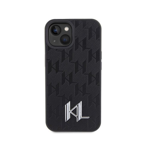 Karl Lagerfeld Leather Monogram Hot Stamp Metal Logo - Etui iPhone 15 (czarny)
