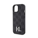 Karl Lagerfeld Leather Monogram Hot Stamp Metal Logo - Etui iPhone 15 (czarny)