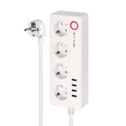 Listwa sieciowa Kruger&Matz 4 gniazda typu niemieckiego i 4xUSB 2100 mA Connect P6 Tuya