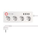 Listwa sieciowa Kruger&Matz 4 gniazda typu niemieckiego i 4xUSB 2100 mA Connect P6 Tuya