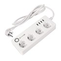Listwa sieciowa Kruger&Matz 4 gniazda typu niemieckiego i 4xUSB 2100 mA Connect P6 Tuya