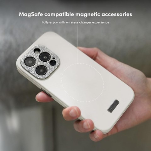 Moshi Napa MagSafe - Skórzane etui iPhone 15 Pro (Eggnog White)