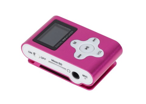Odtwarzacz MP3 z wyświetlaczem Quer (różowy)