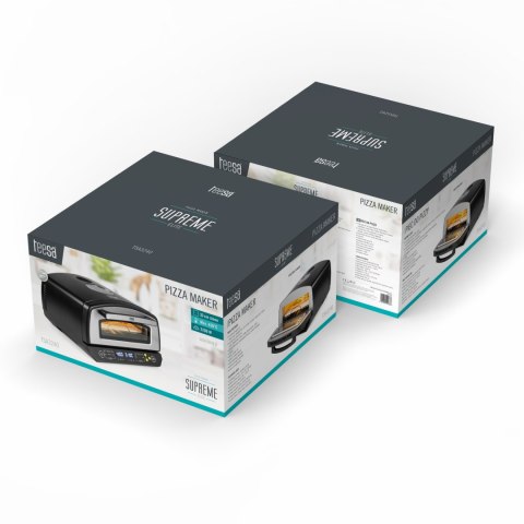 Piec do pizzy SUPREME ELITE 2200 W, 450 stopni, dwie grzałki, okno, LED, 33 cm, różna programy pieczenia