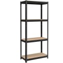 Regał magazynowy 4 poziomy 174x80x40 150 kg czarny