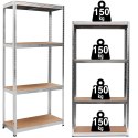 Regał magazynowy 4 poziomy 174x80x40 150 kg srebrny