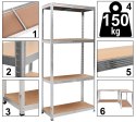 Regał magazynowy 4 poziomy 174x80x40 150 kg srebrny